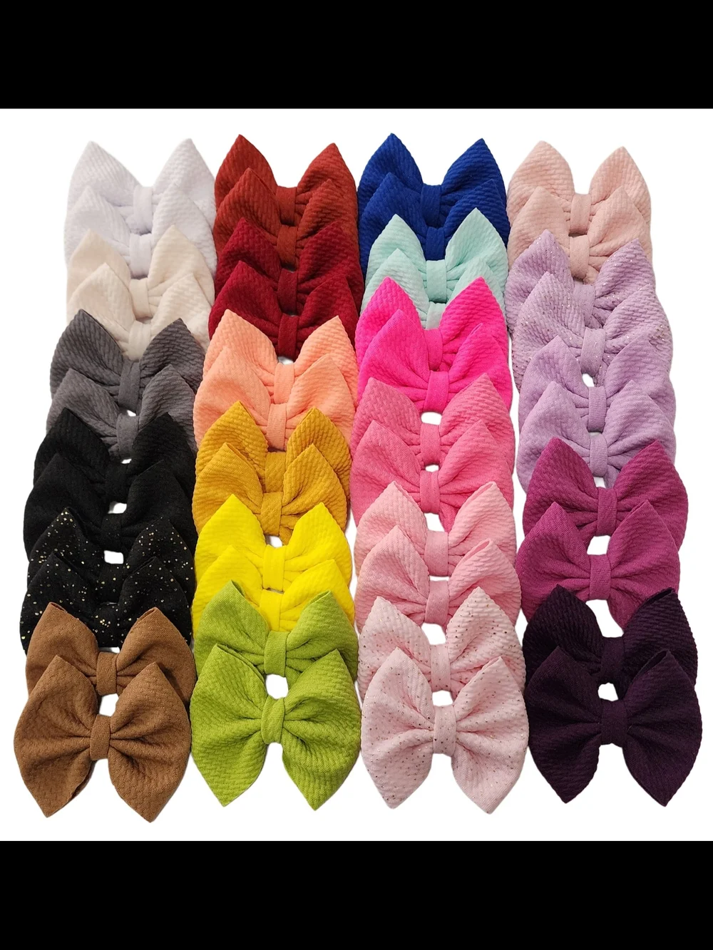 Kids Multicolor Bows- 10 Set Pack of Assorted Colors